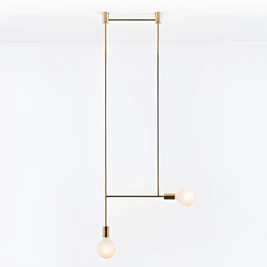 Brass Black Geometric Iron Pendant Light