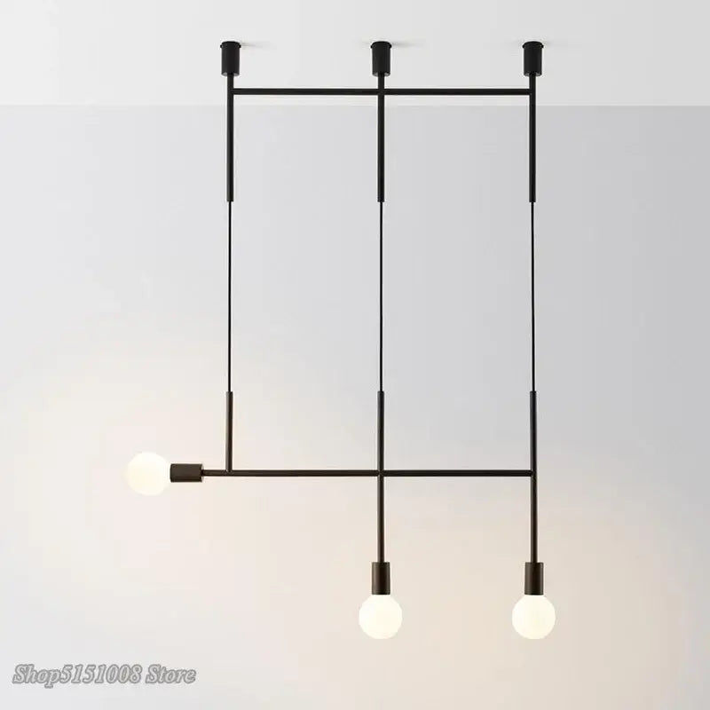 Brass Black Geometric Iron Pendant Light