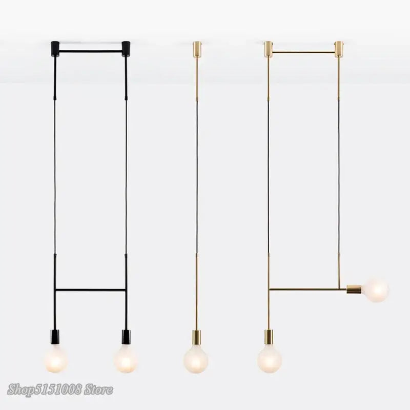 Brass Black Geometric Iron Pendant Light