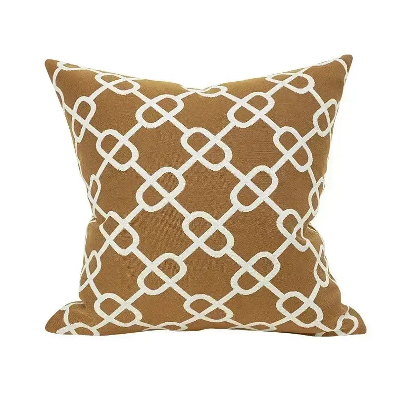 Brown Jacquard Cushion Cover