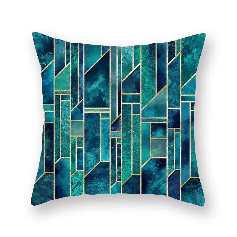 Teal Leaf Pillowcase