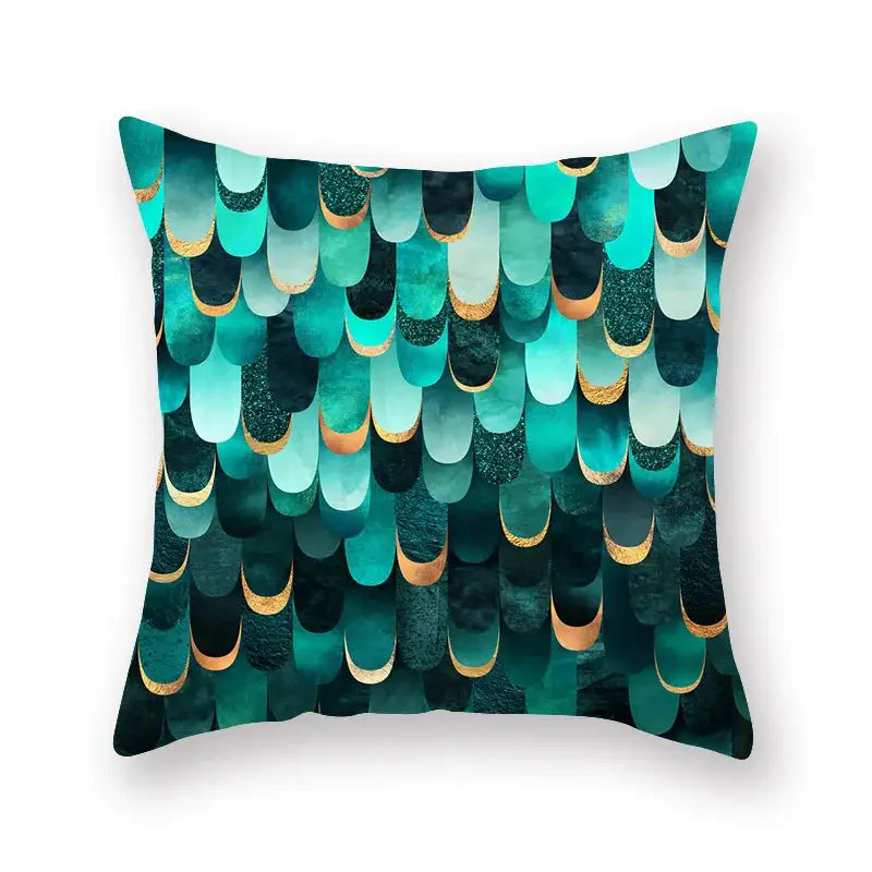 Teal Leaf Pillowcase