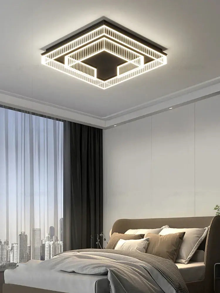 Black Acrylic LED Remote Chandelier