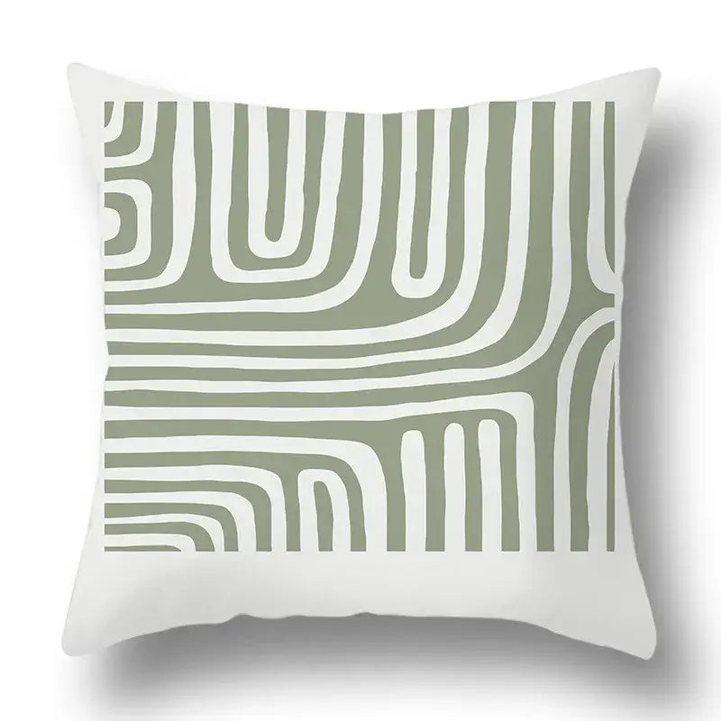 Green Geometric Pillow Cover