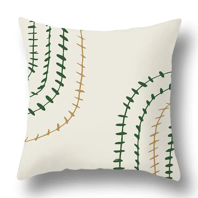 Green Geometric Pillow Cover
