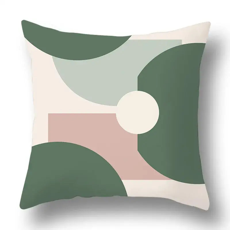 Green Geometric Pillow Cover