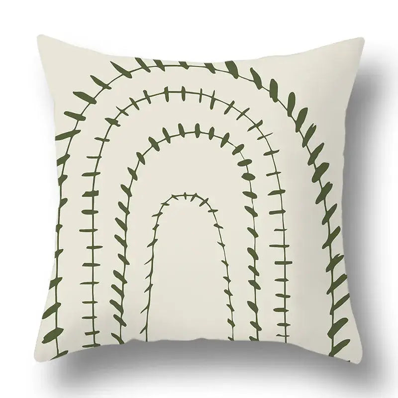 Green Geometric Pillow Cover