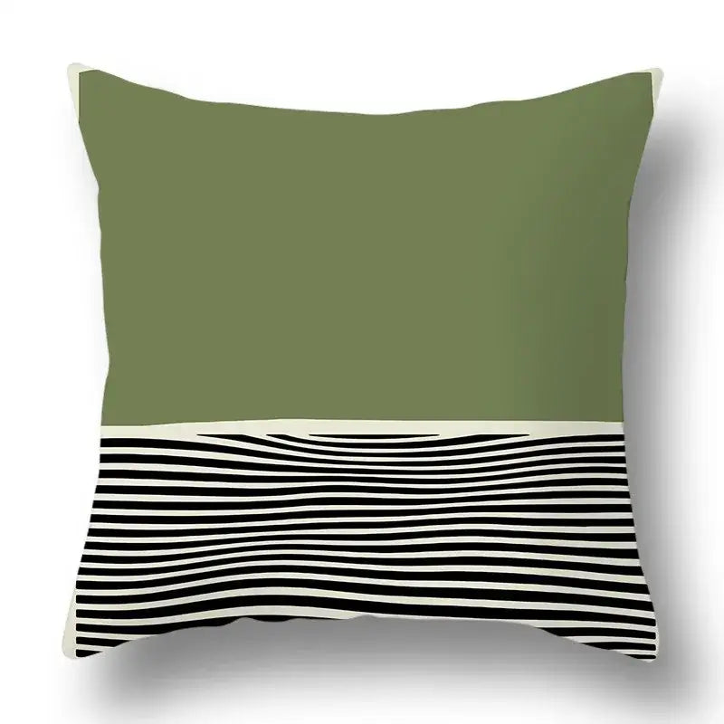 Green Geometric Pillow Cover