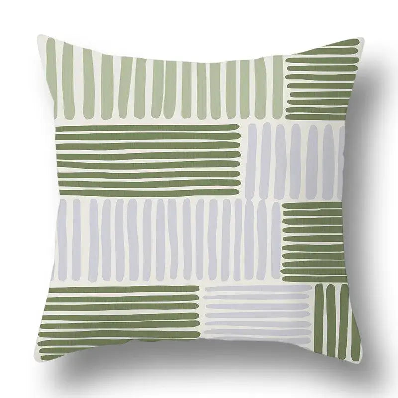 Green Geometric Pillow Cover