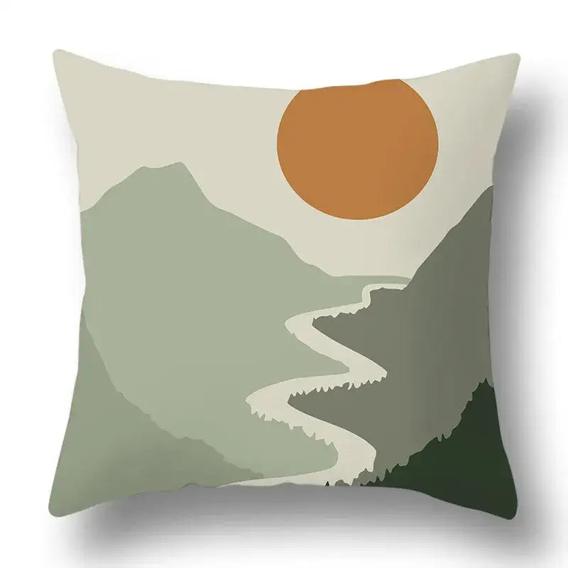 Green Geometric Pillow Cover