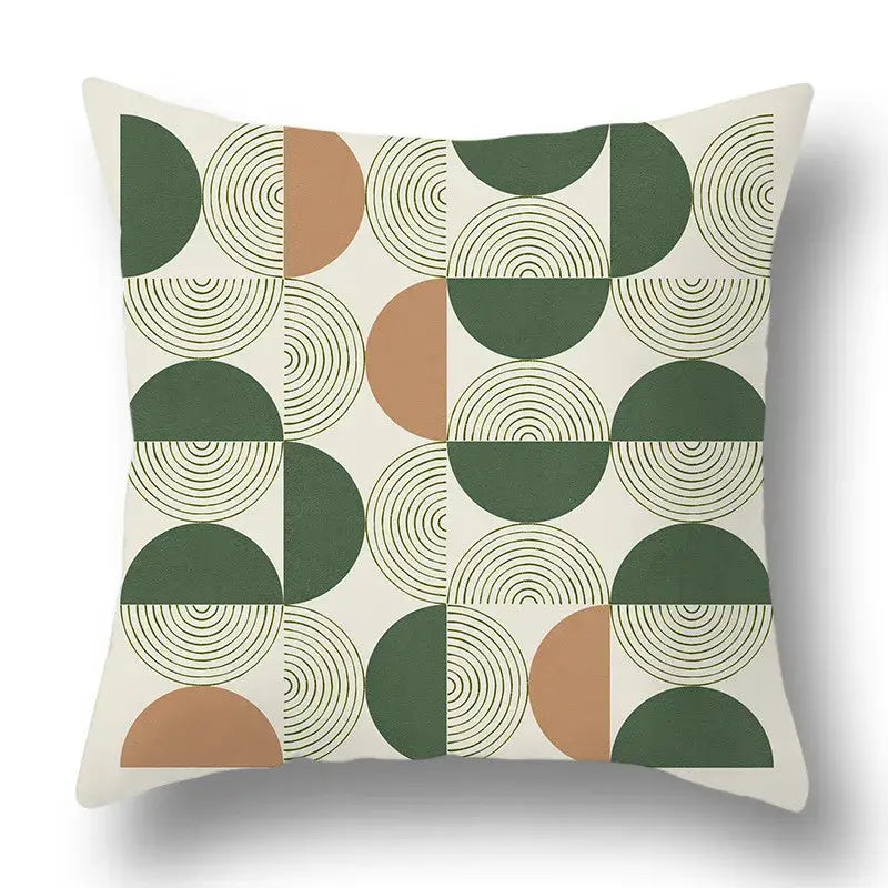 Green Geometric Pillow Cover