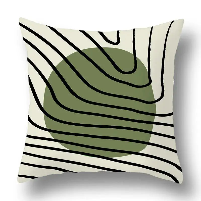 Green Geometric Pillow Cover