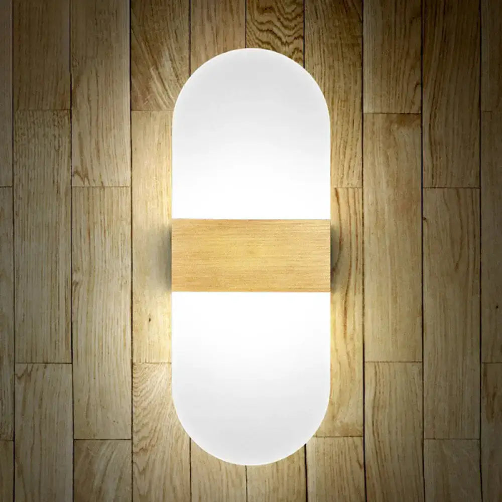 Wood Acrylic Geometric Hallway Sconce