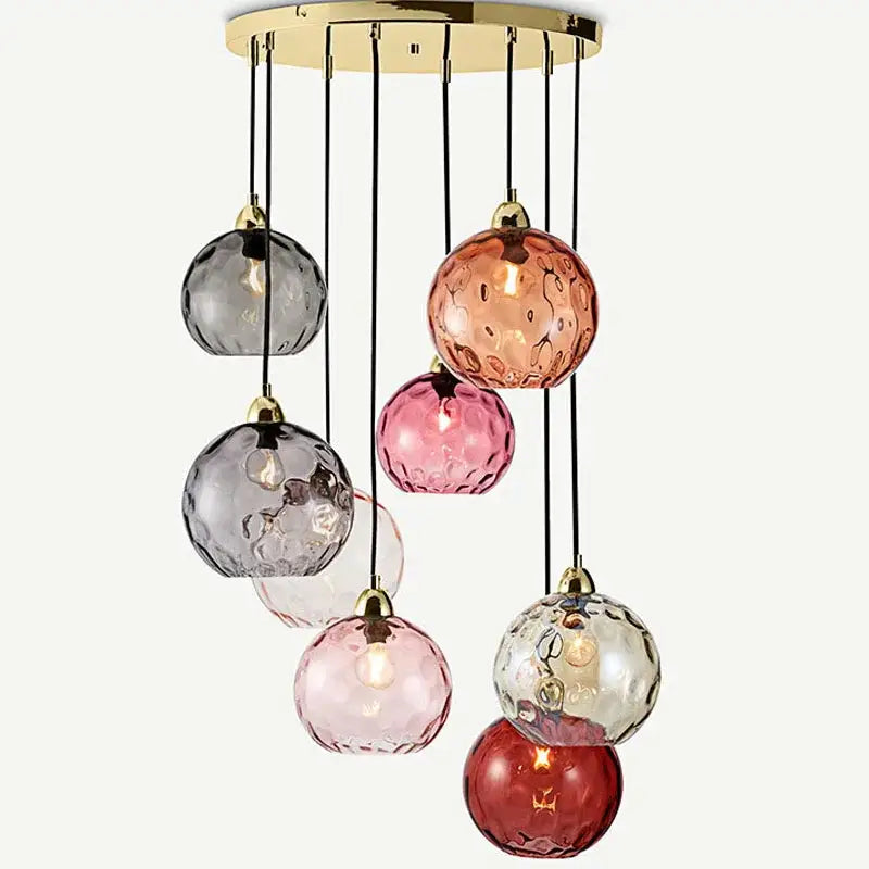 Golden Glass Cluster Pendant