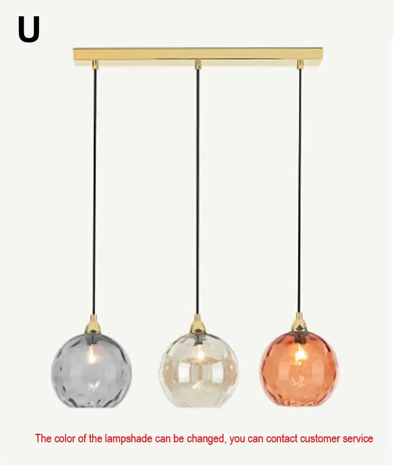Golden Glass Cluster Pendant
