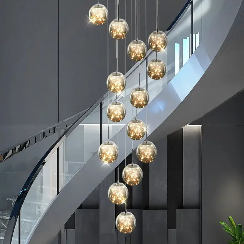 Glass Spiral Chandelier Light