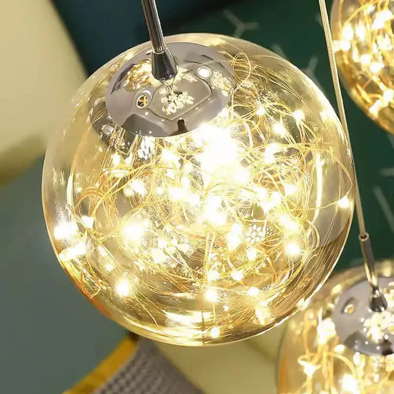 Glass Spiral Chandelier Light