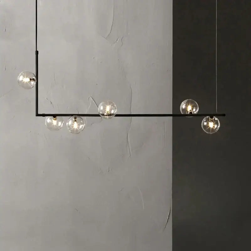 Black Gold Chandelier Pendant with Adjustable Height