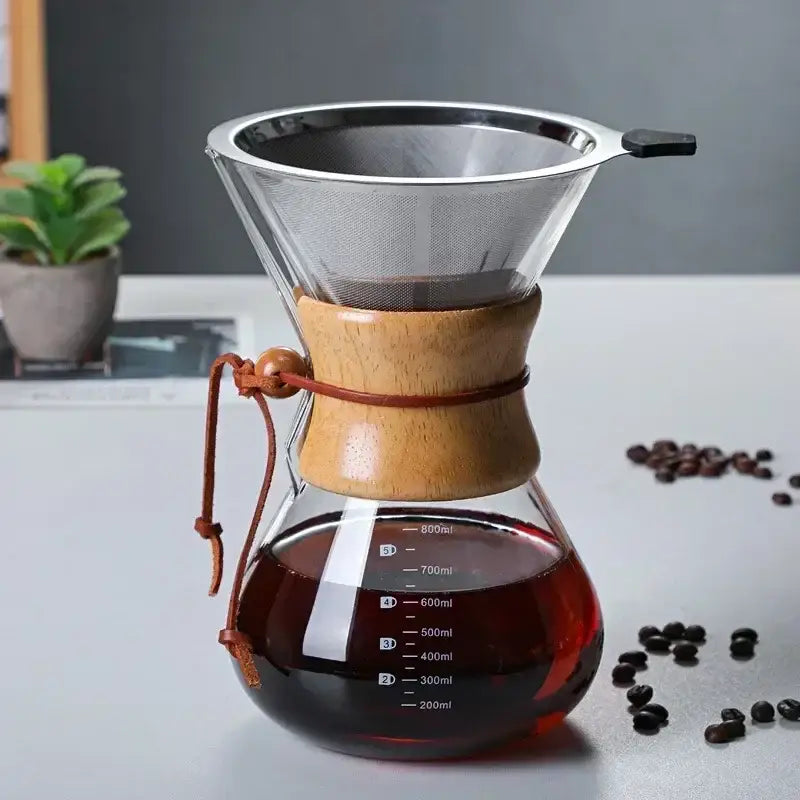 Glass Steel Coffee Kettle