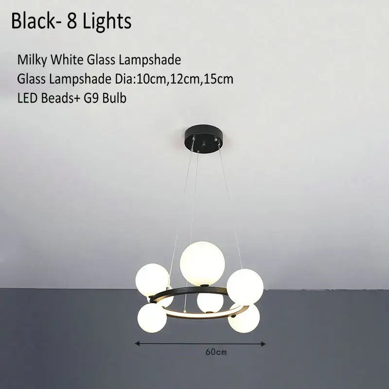 Black Globe Chandelier Lamp