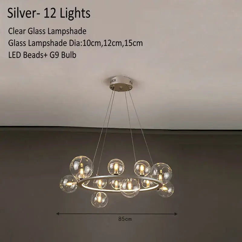 Black Globe Chandelier Lamp