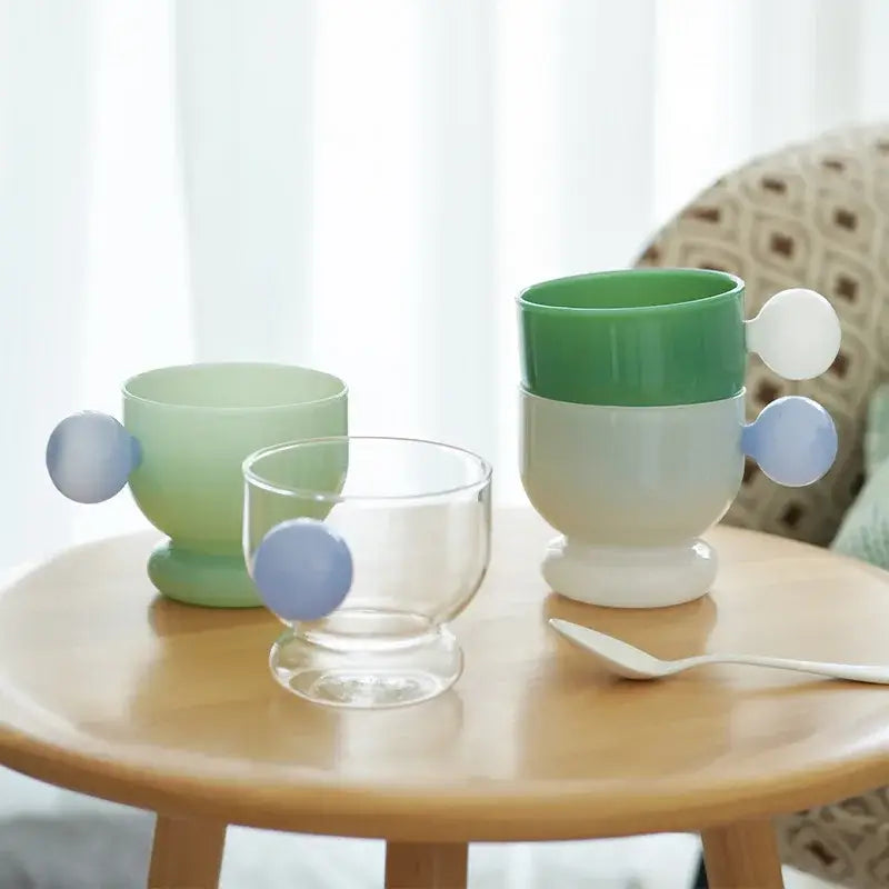 Glass Spherical Handle Mug