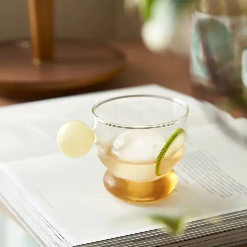 Glass Spherical Handle Mug