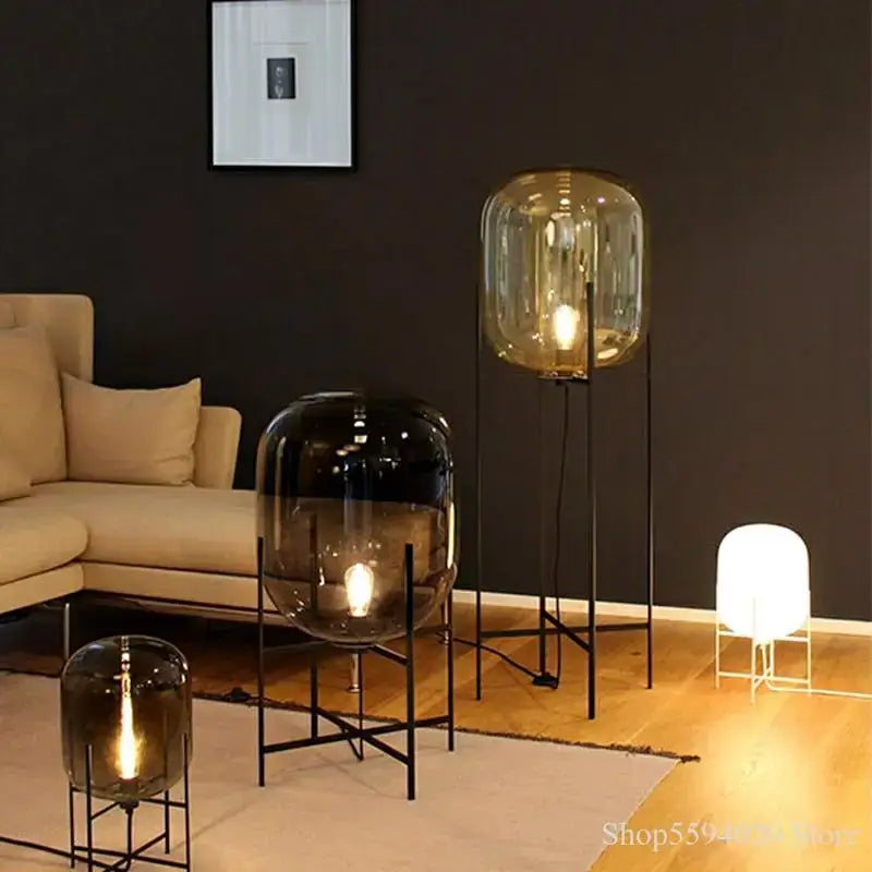 Smoke Glass Globe Lamp