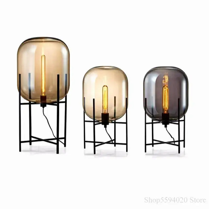 Smoke Glass Globe Lamp