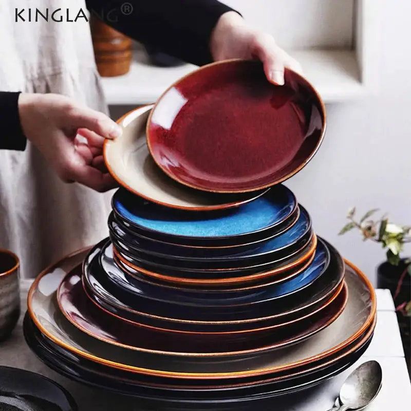 Glazed Ceramic Round Plate