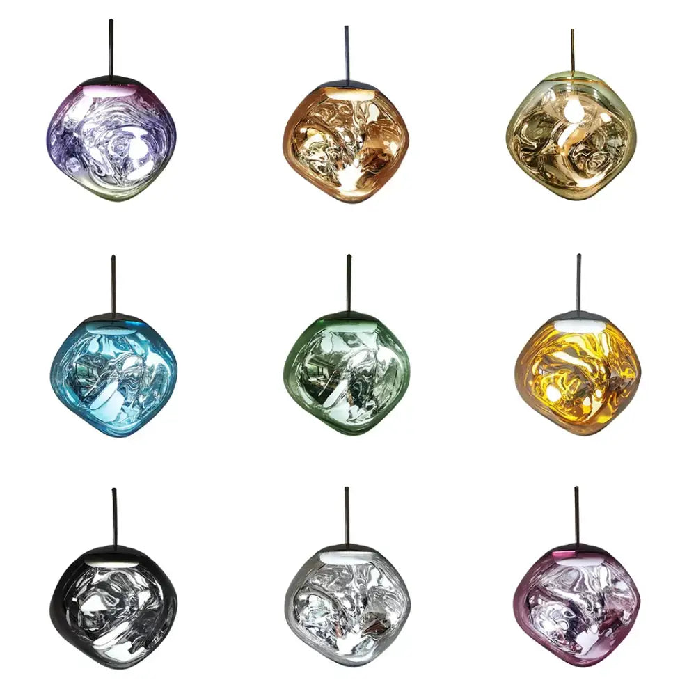 Copper Glass Pendant Light with Glossy Finish