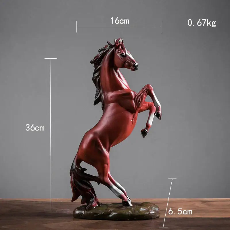 Black Resin Horse Statue