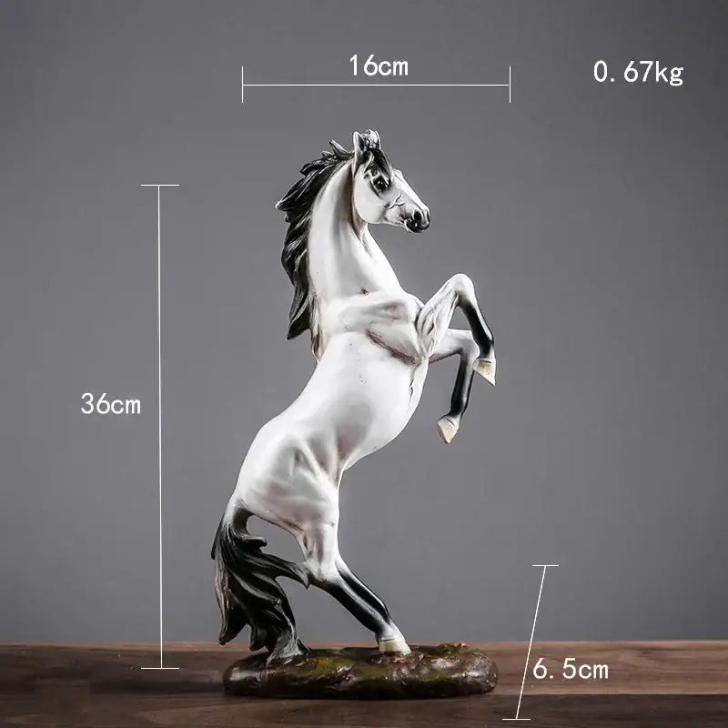 Black Resin Horse Statue