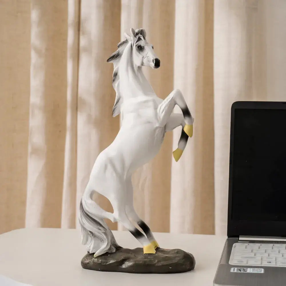 Black Resin Horse Statue
