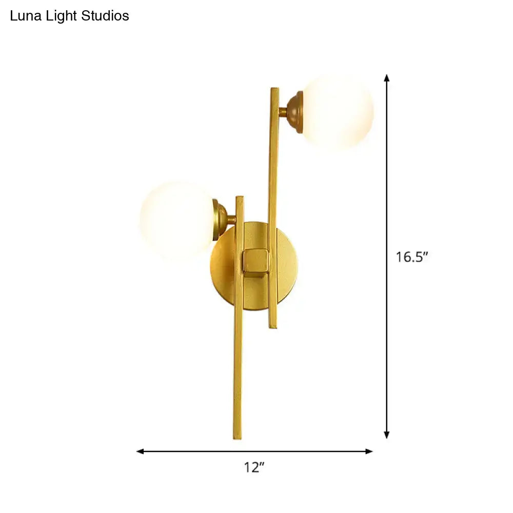 Gold Glass Dual-Light Wall Sconce