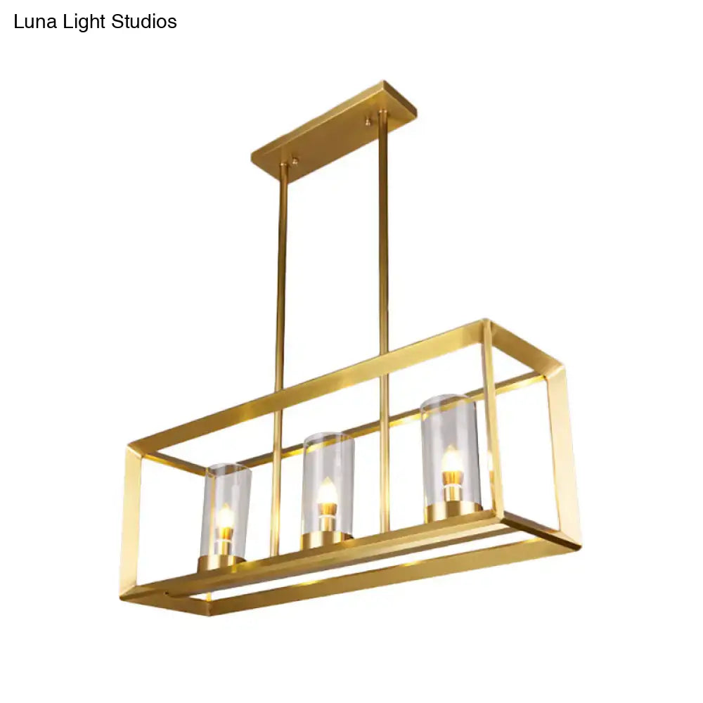 Gold Clear Glass Five-Light Pendant