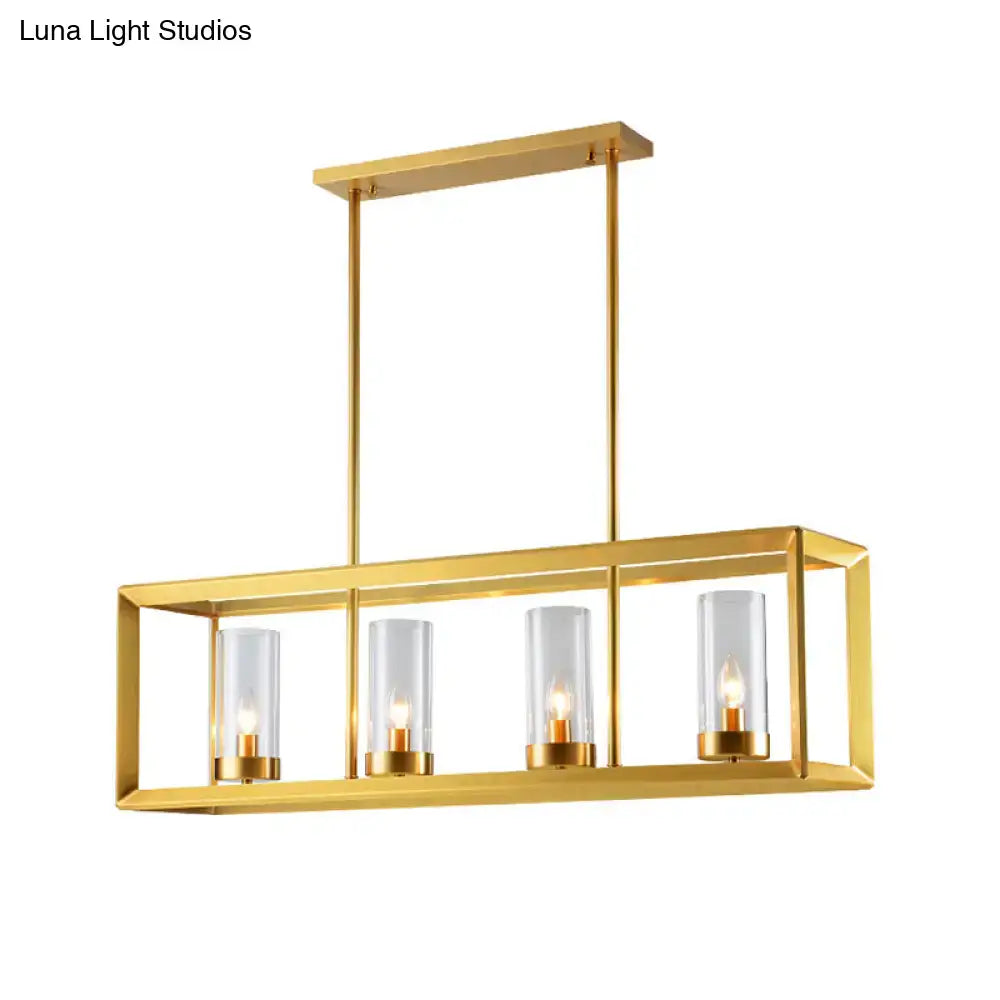 Gold Clear Glass Five-Light Pendant