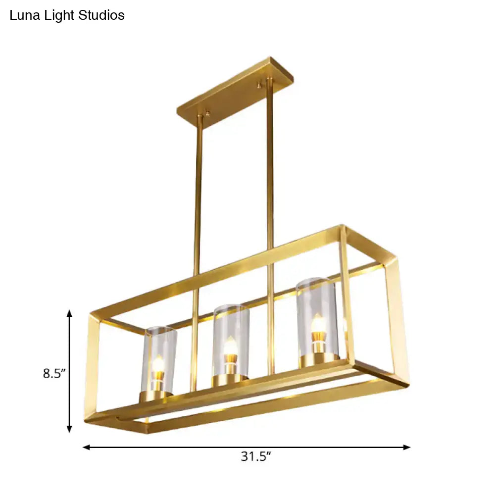 Gold Clear Glass Five-Light Pendant