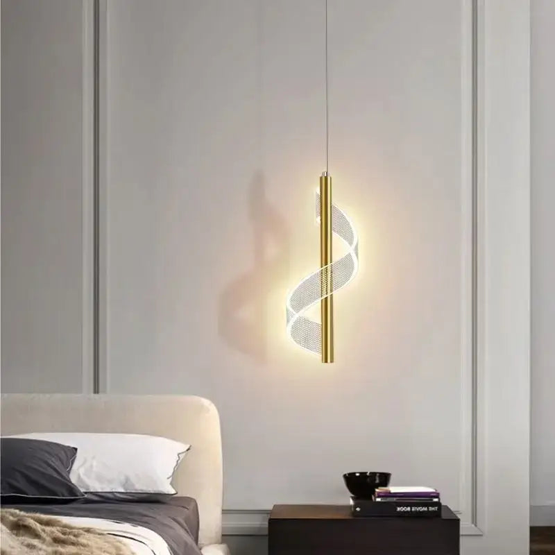 Gold Acrylic Spiral Lamp