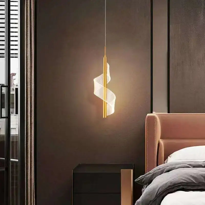 Gold Acrylic Spiral Lamp