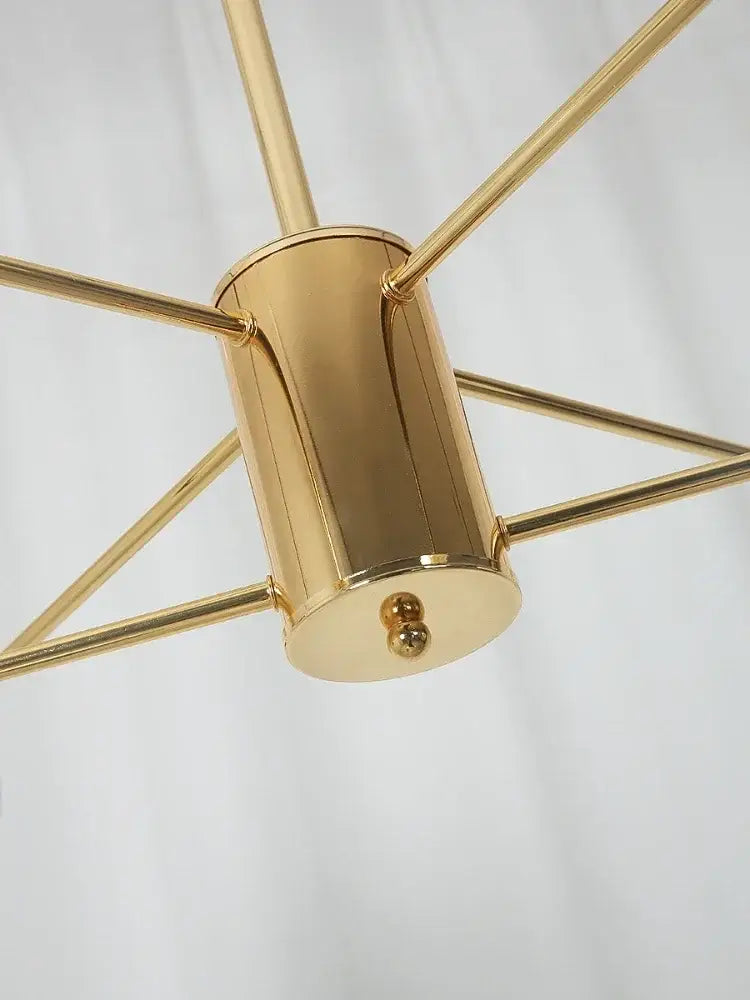 Gold Glass Ball Chandelier 12-Head Amber Glass