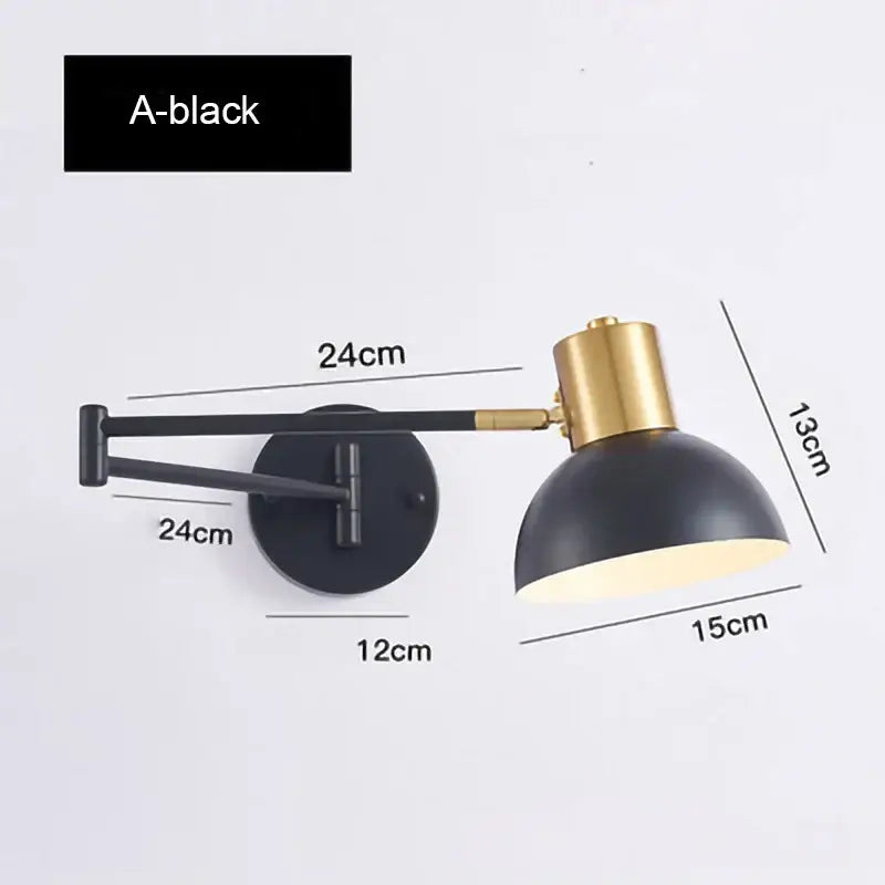 Gold LED Wall Lamp A-Style for Reading Nooks