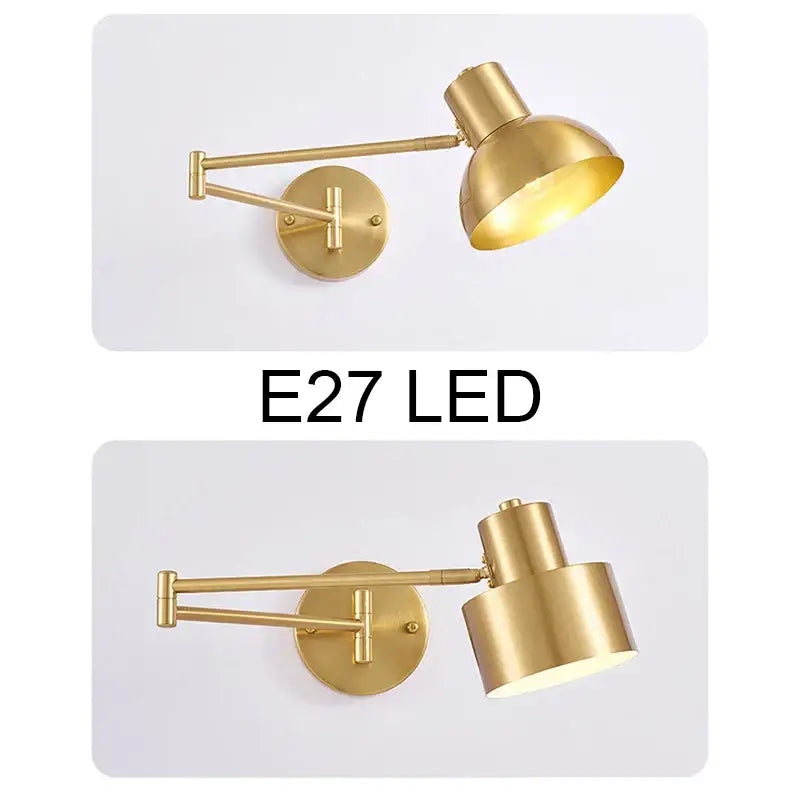 Gold LED Wall Lamp A-Style for Reading Nooks