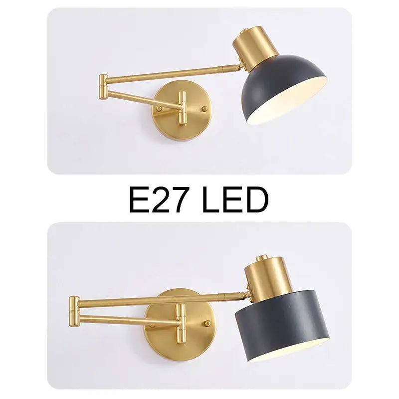 Gold LED Wall Lamp A-Style for Reading Nooks