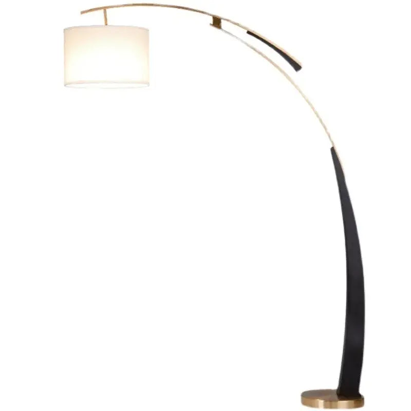 Gold Adjustable White Shade Floor Lamp