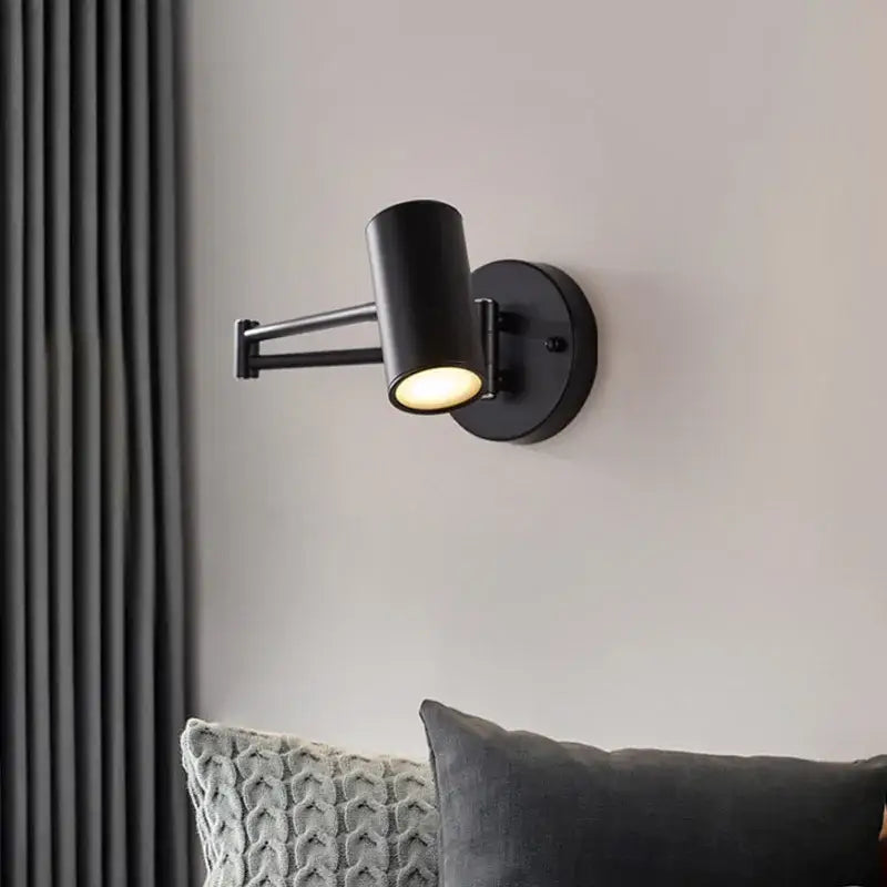 Gold Swing-Arm Adjustable Bedside Wall Lamp