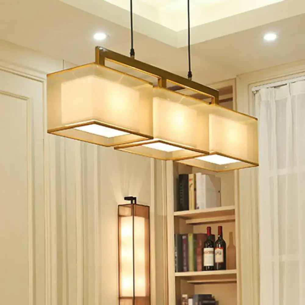 Beige Fabric Island Light