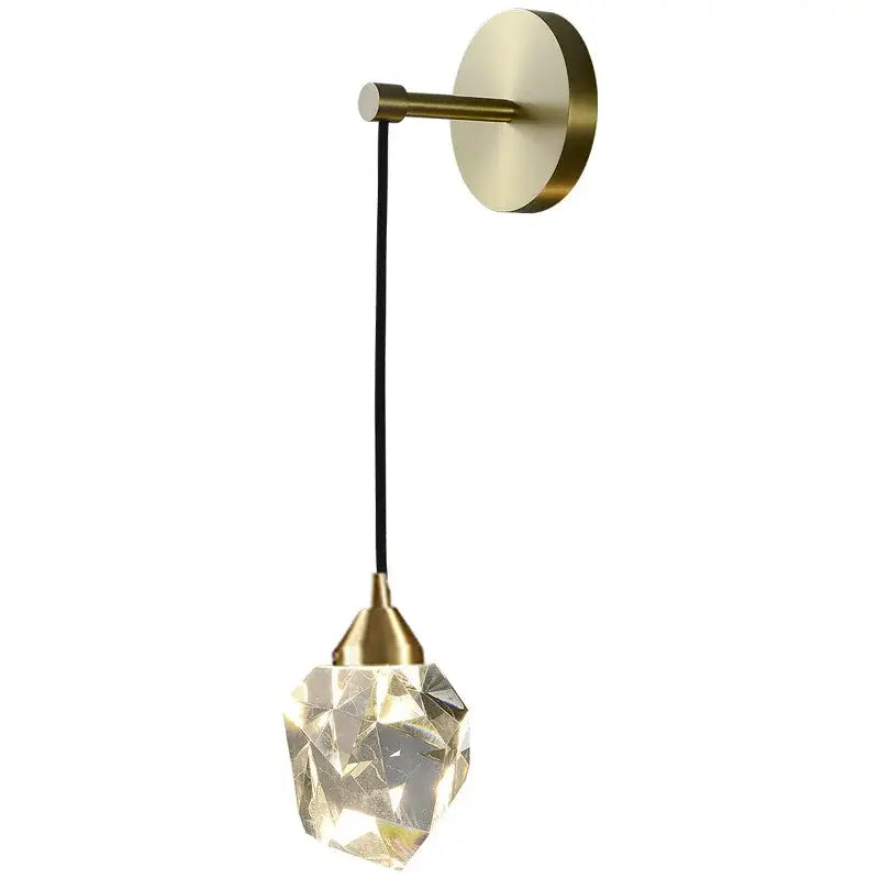 Gold Crystal Wall Sconce Sleek LED Design