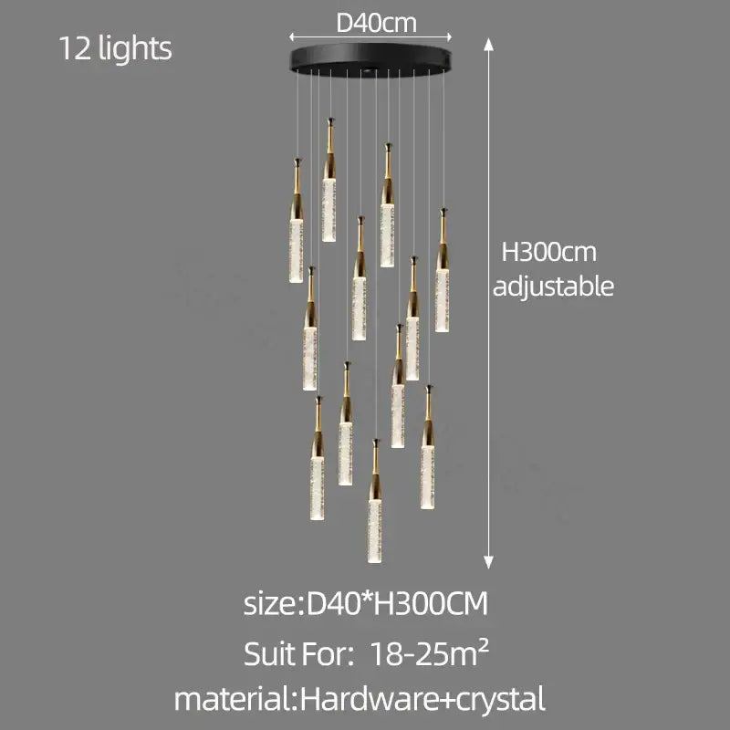 Black Crystal Chandelier 3 To 15 Heads