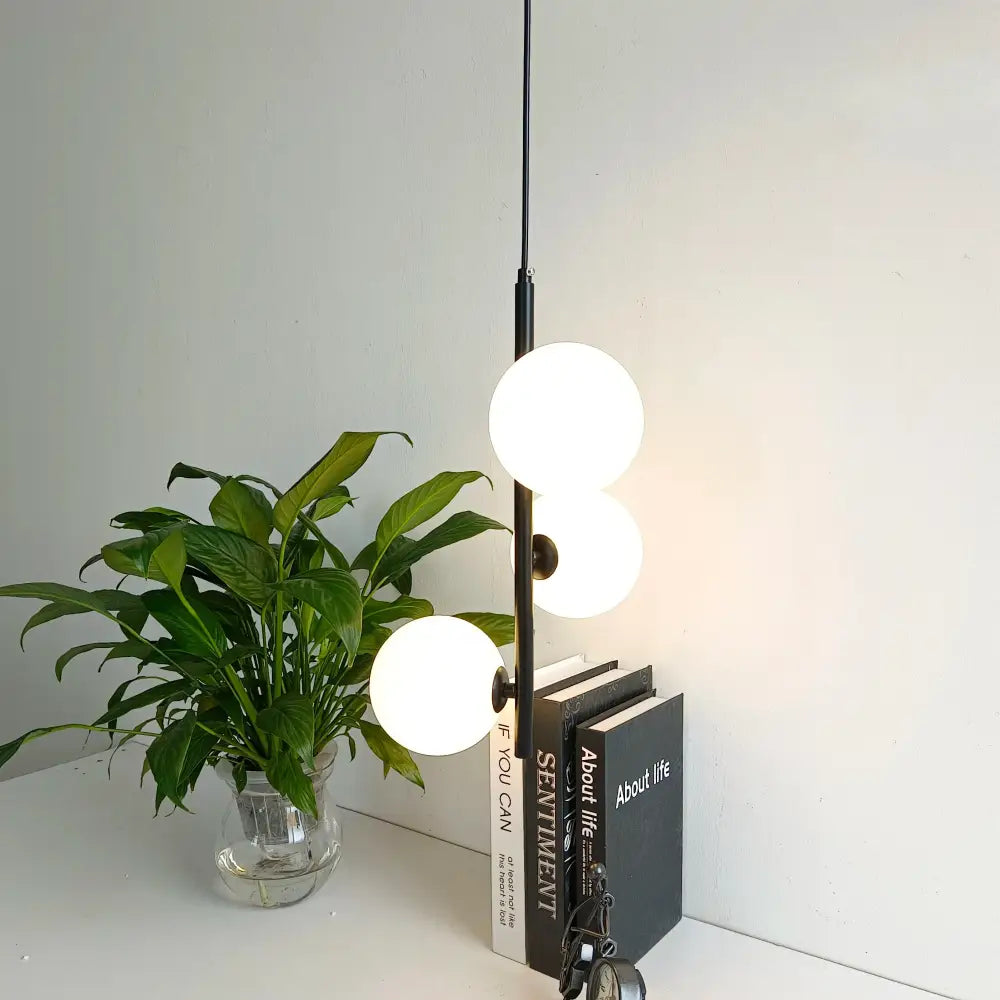 Brass Black Glass Pendant